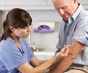 Patient Receiving Flu Vaccine 
