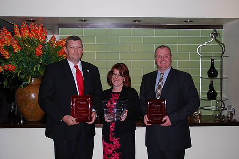 Ambassadors of the Year Tom Minowicz (NC), Rose Sample (NJ), and Mike Sokoloski (PA) stand with their awards. 