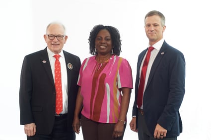 LPN Hero Eugenia VanBoven stands with Mark and David Baiada