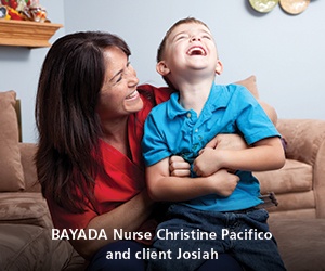 BAYADA Nurse and client laughing and enjoying the day